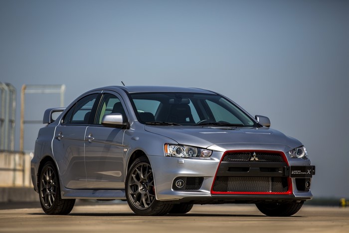 Silver Mitsubishi Lancer Evolution X Sedan
