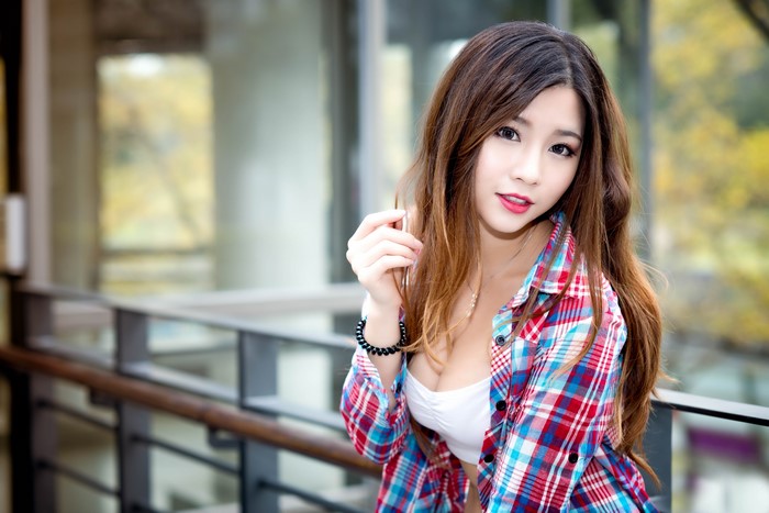 4K Portrait of Brown-Haired Asian Woman
