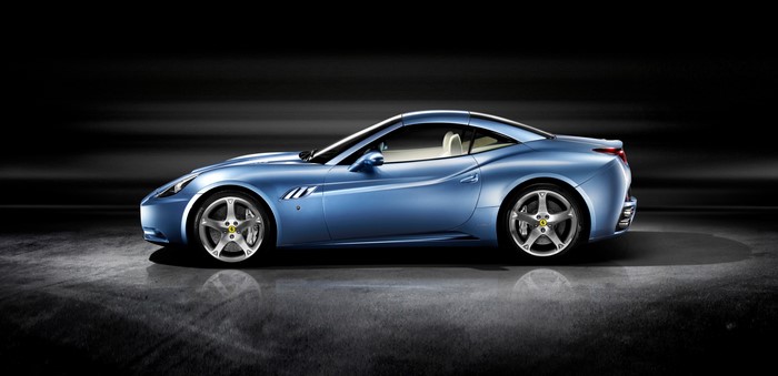 Light Blue Metallic Ferrari Roadster