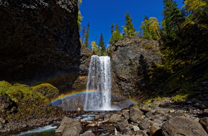Moul Falls Waterfall in Wells Gray Park, Canada