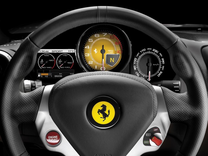 Ferrari steering wheel with dashboard