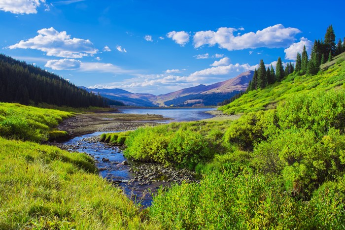 Lake and Mountains in Colorado, USA