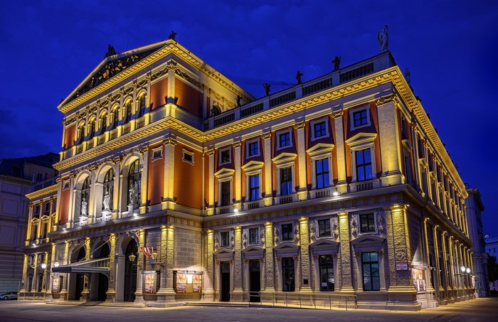 Musikverein in Vienna, Austria at Night
