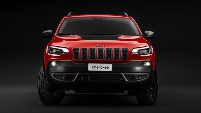 Red Jeep Cherokee Trailhawk SUV