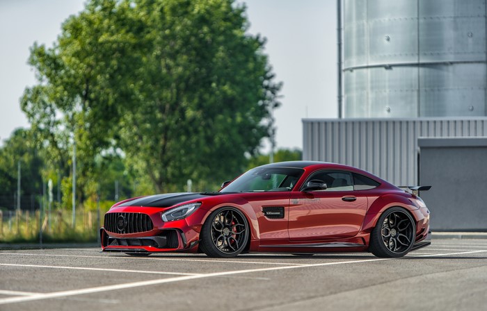 Red Mercedes-Benz AMG GT Metallic Side View