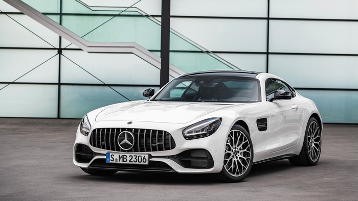 White 2019 Mercedes-Benz AMG GT Front