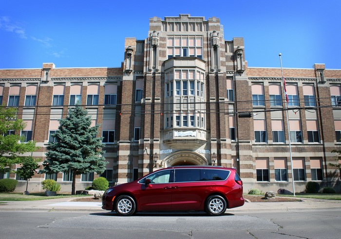 Red 2020 Chrysler Grand Caravan CA-spec