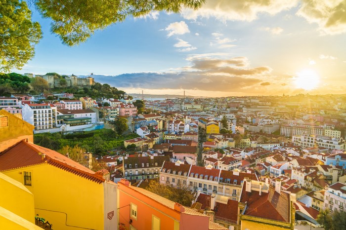 Sunset Over Lisbon, Portugal in 4K