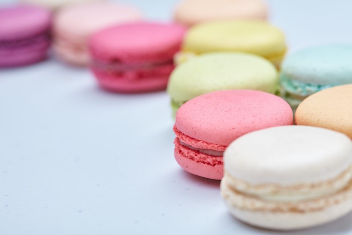 Assortment of colorful macarons