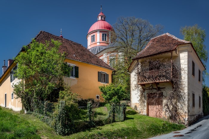 Houses and Church Dome in Austria