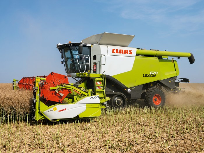 Claas Lexion 670 combine harvester in a field