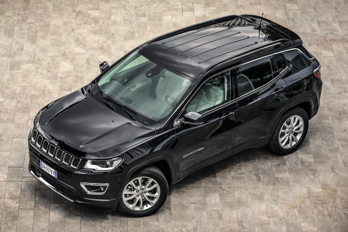 Black Jeep Compass Limited 4xe from above