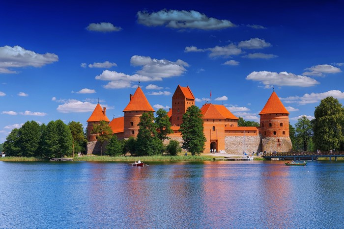 Trakai Island Castle on Lake Galve, Lithuania