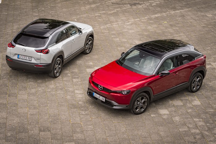 Two Mazda MX-30 Electric Cars