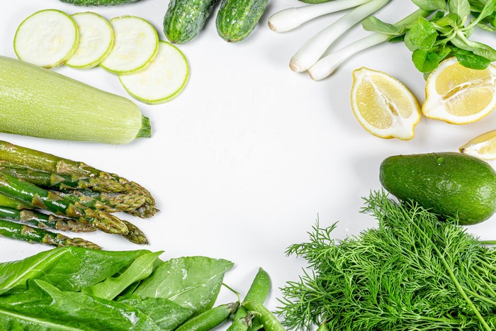 4K Vegetables: Avocado, Zucchini, Lemons, Dill, Asparagus