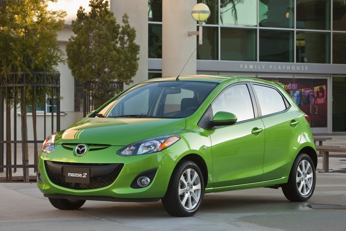 Green Mazda 2