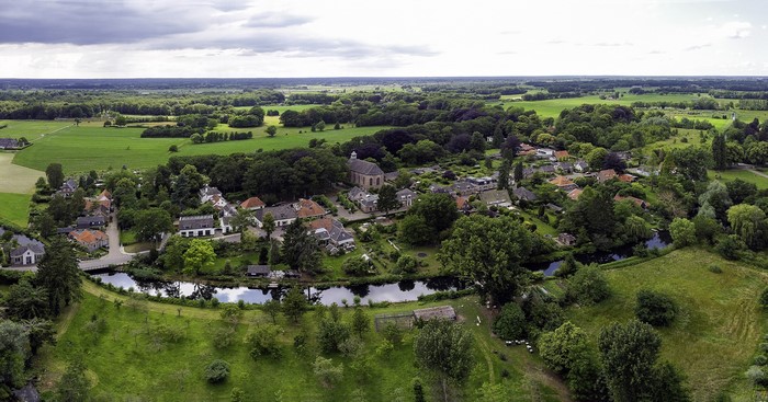 Aerial view of Diepenveen village in Overijssel, Netherlands