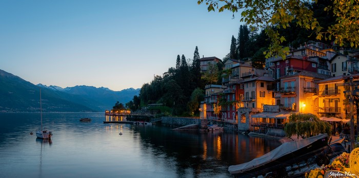 Evening on Lake Como in Lombardy Italy