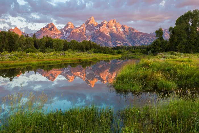 Grand Teton National Park Mountains Reflection