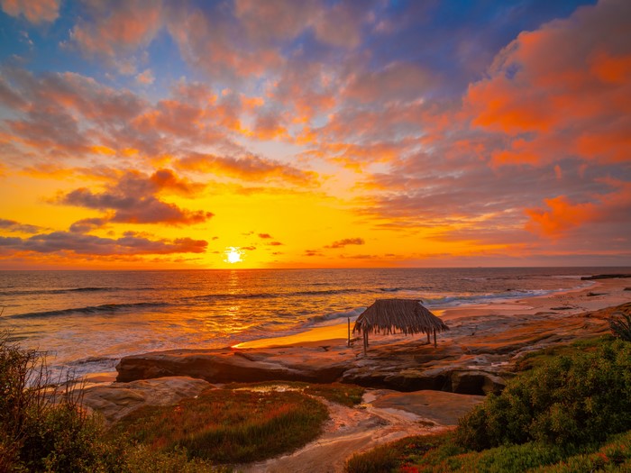 Sunset over Winandsea Beach La Jolla California USA
