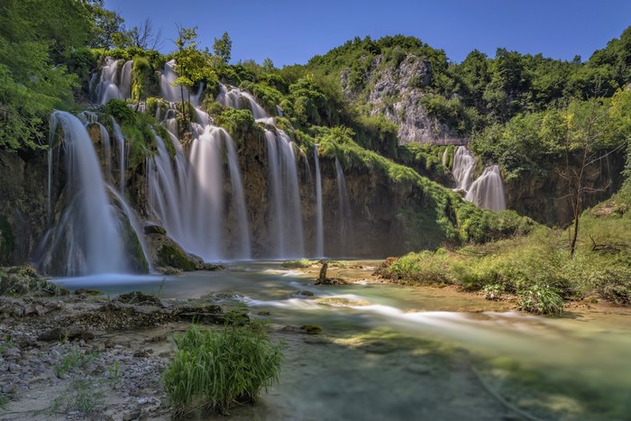 4K Scenic Waterfalls in Croatia's National Park