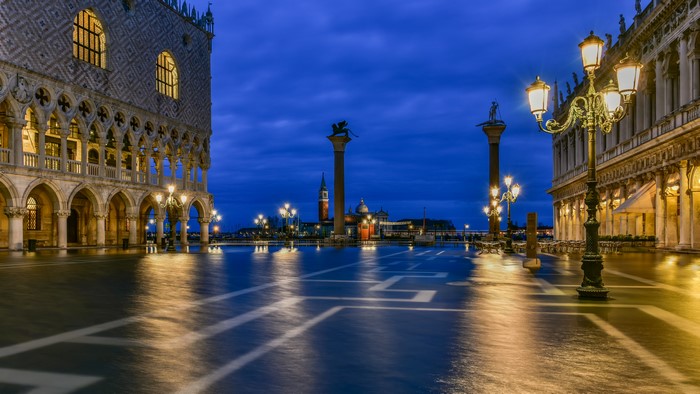 Venice at Dusk with Doge's Palace and St Mark's Square