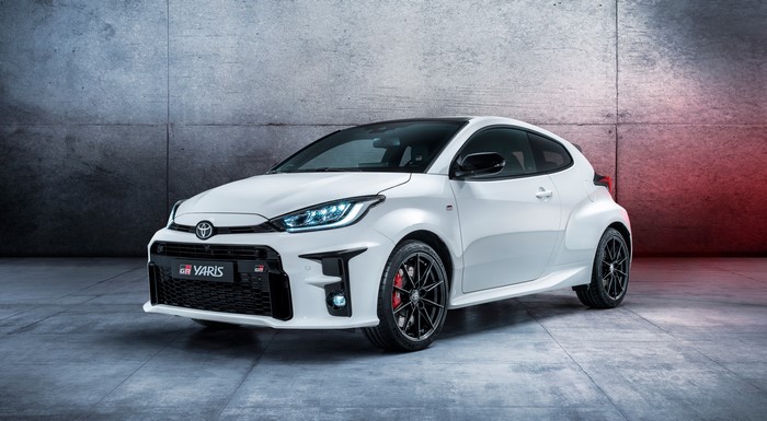 White Toyota GR Yaris hatchback