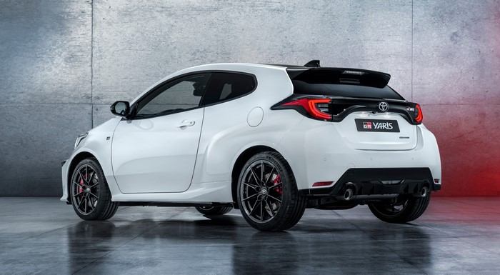 White Toyota GR Yaris hatchback