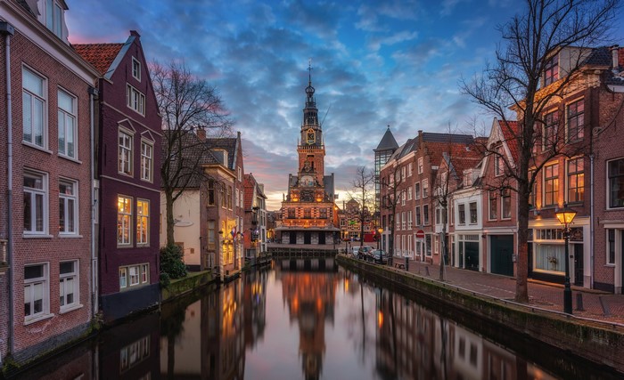 Alkmaar Nordholland Channel Netherlands Evening Canal