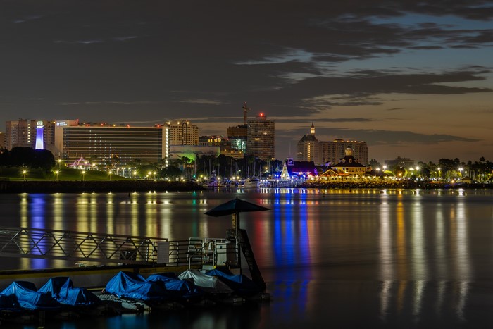 Long Beach Marina at Night, California