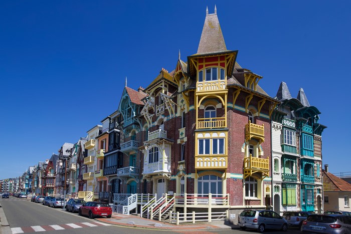 Mers les Bains, France - Colorful Houses on Street