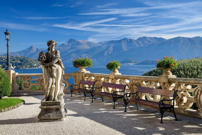 4K Scenic View of Lago di Como and Alps