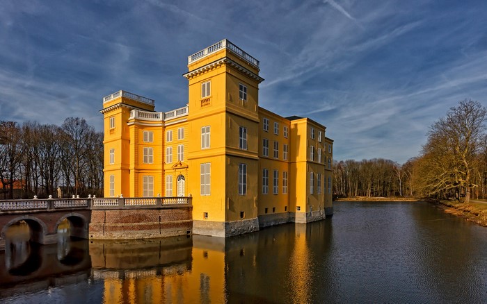 D'Ursel Castle on a pond in Belgium
