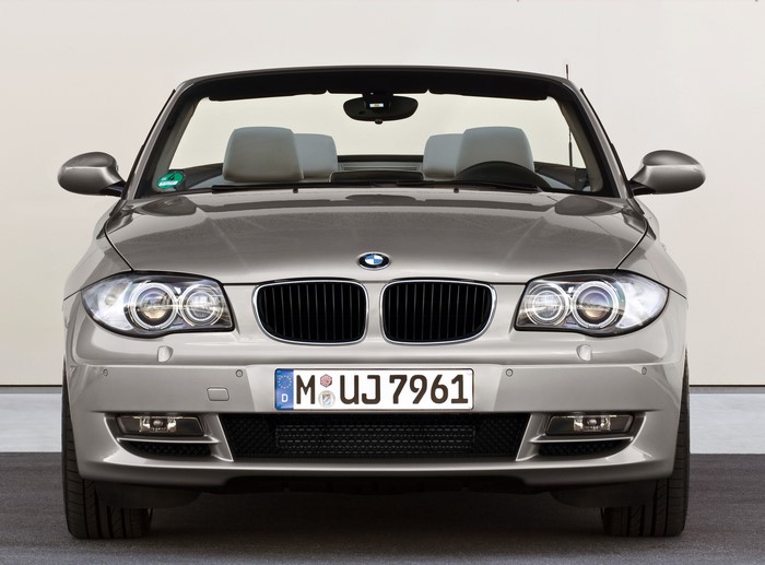 Silver BMW 1 Series Convertible Front View