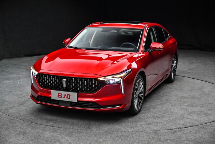 Red FAW Bestune B70 Sedan
