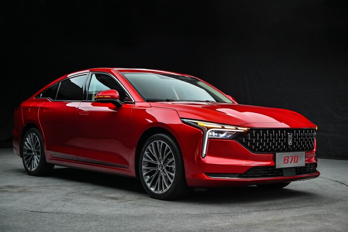 Red FAW Bestune B70 Sedan
