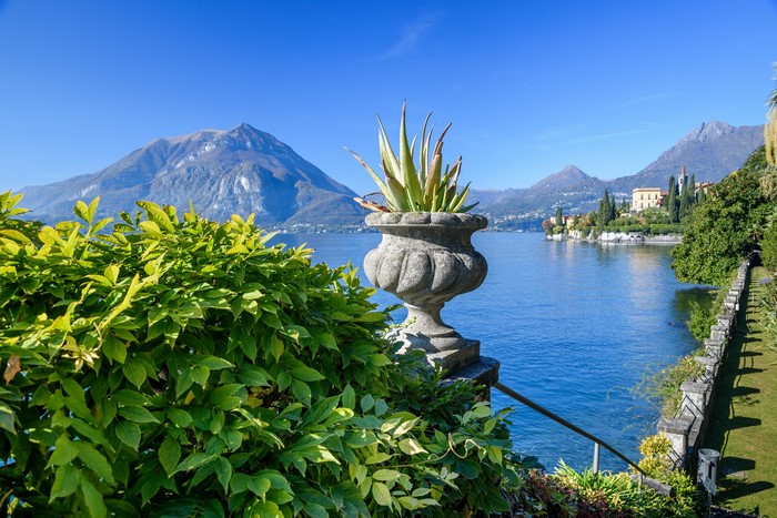 4K View of Lago di Como and Alps in Varenna