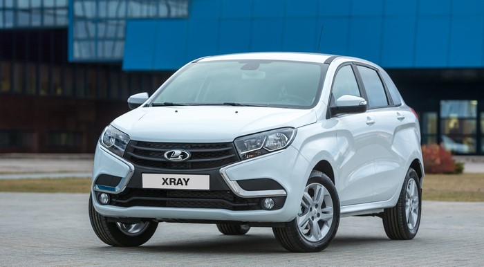 White Lada XRAY Cross Hatchback Crossover 2015