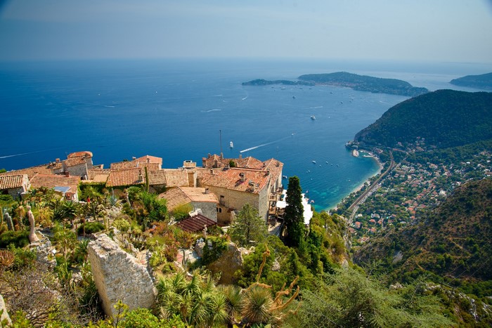Eze Village, France, Coastline from Above
