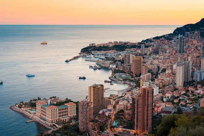 4K View of Monte Carlo Coast and Horizon