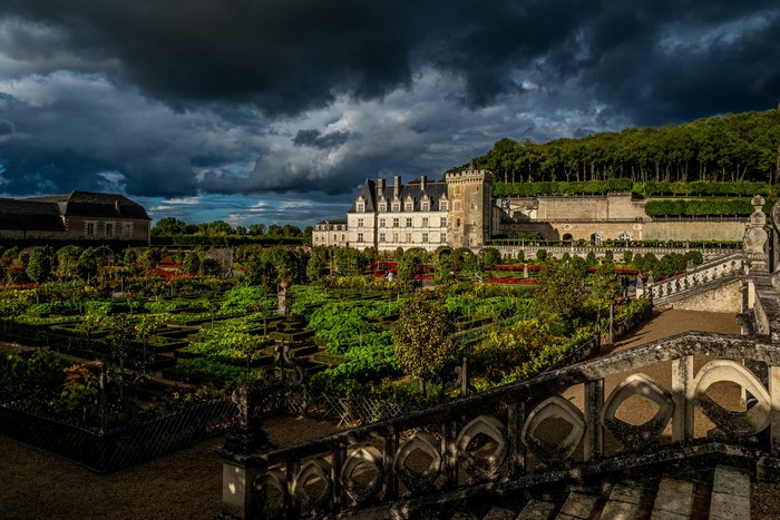 Chateau Villandry gardens and palace in France