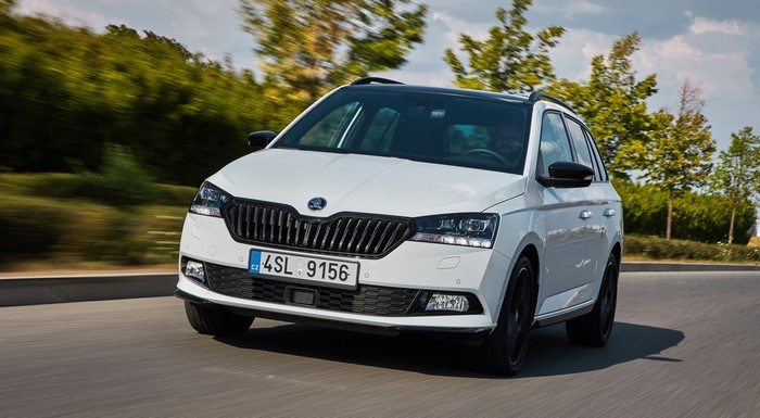 White Skoda Fabia Combi Monte Carlo 2018