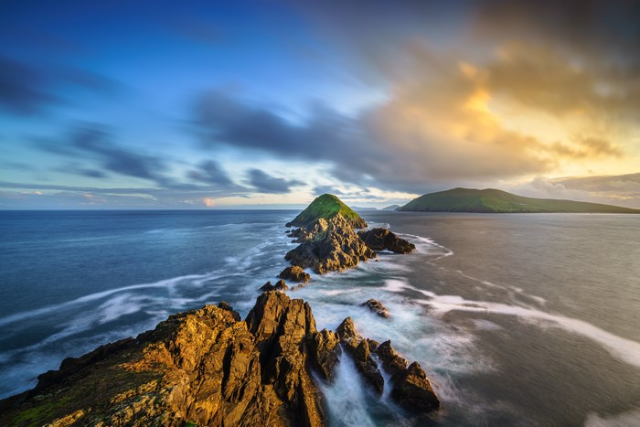 Dunmore Head, Kerry, Ireland Coastline at Sunset