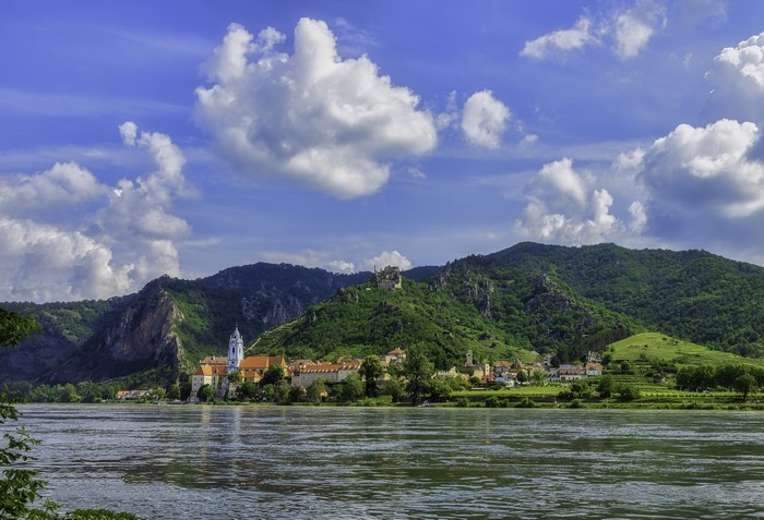 Dürnstein Abbey and Castle on the Danube River, Austria