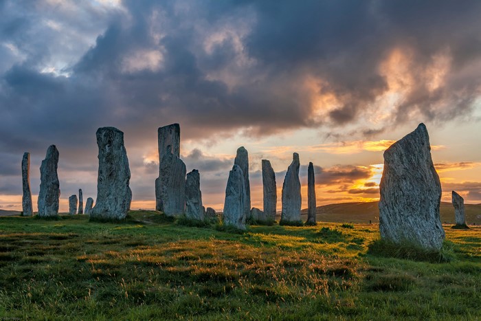 4K, Callanish Stones, Scotland, Stones, Sunrises and sunsets, Clouds ...