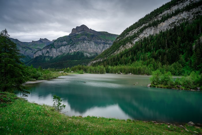 4K View of Lac de Derborence in Swiss Alps