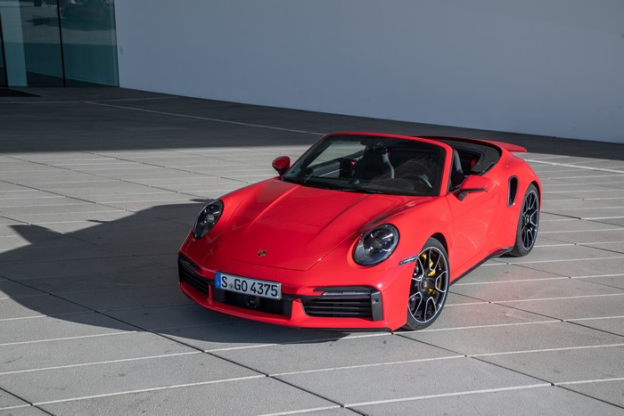 Red 2020 Porsche 911 Turbo S Cabriolet
