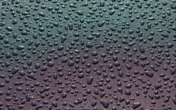 Water drops on a textured surface