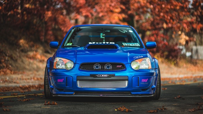 Blue Subaru Impreza STI