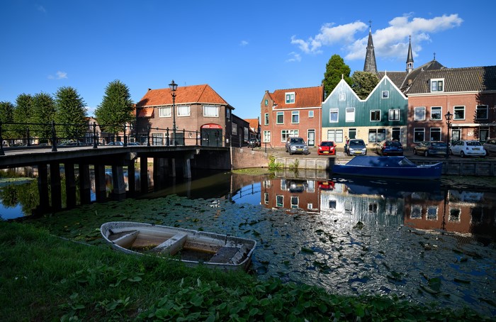 Monnickendam, Netherlands Canal with Houses and Boats
